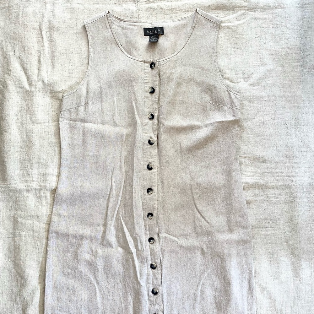 VTG Linen Button Down Maxi Dress